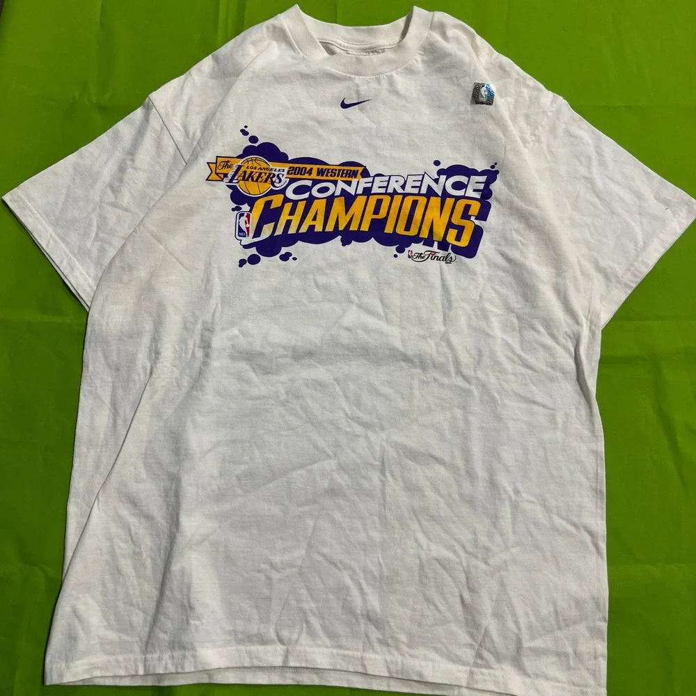 Nike Los Angeles Lakers 2004 Western Conference Champions Shirt Mens Large White